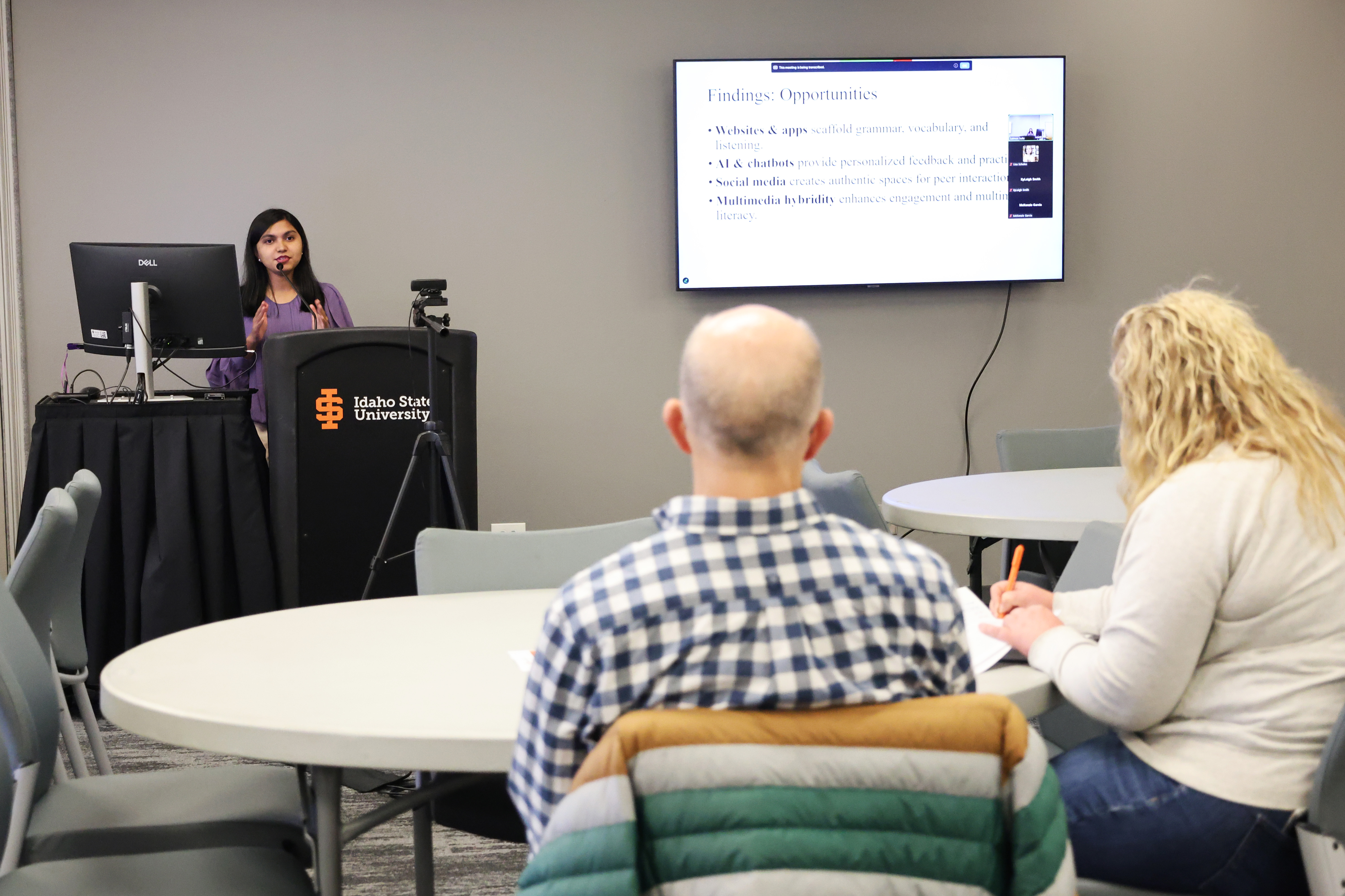 A graduate student giving a presentation
