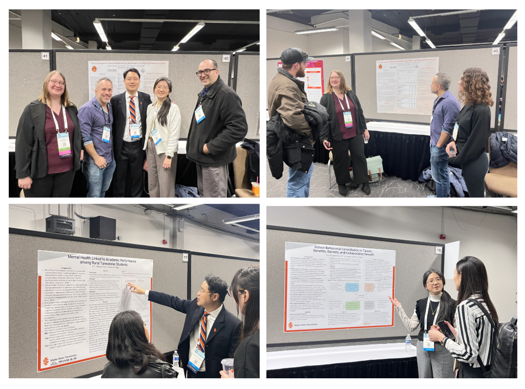 Images of faculty and grad students at the 2026 NASP Conference