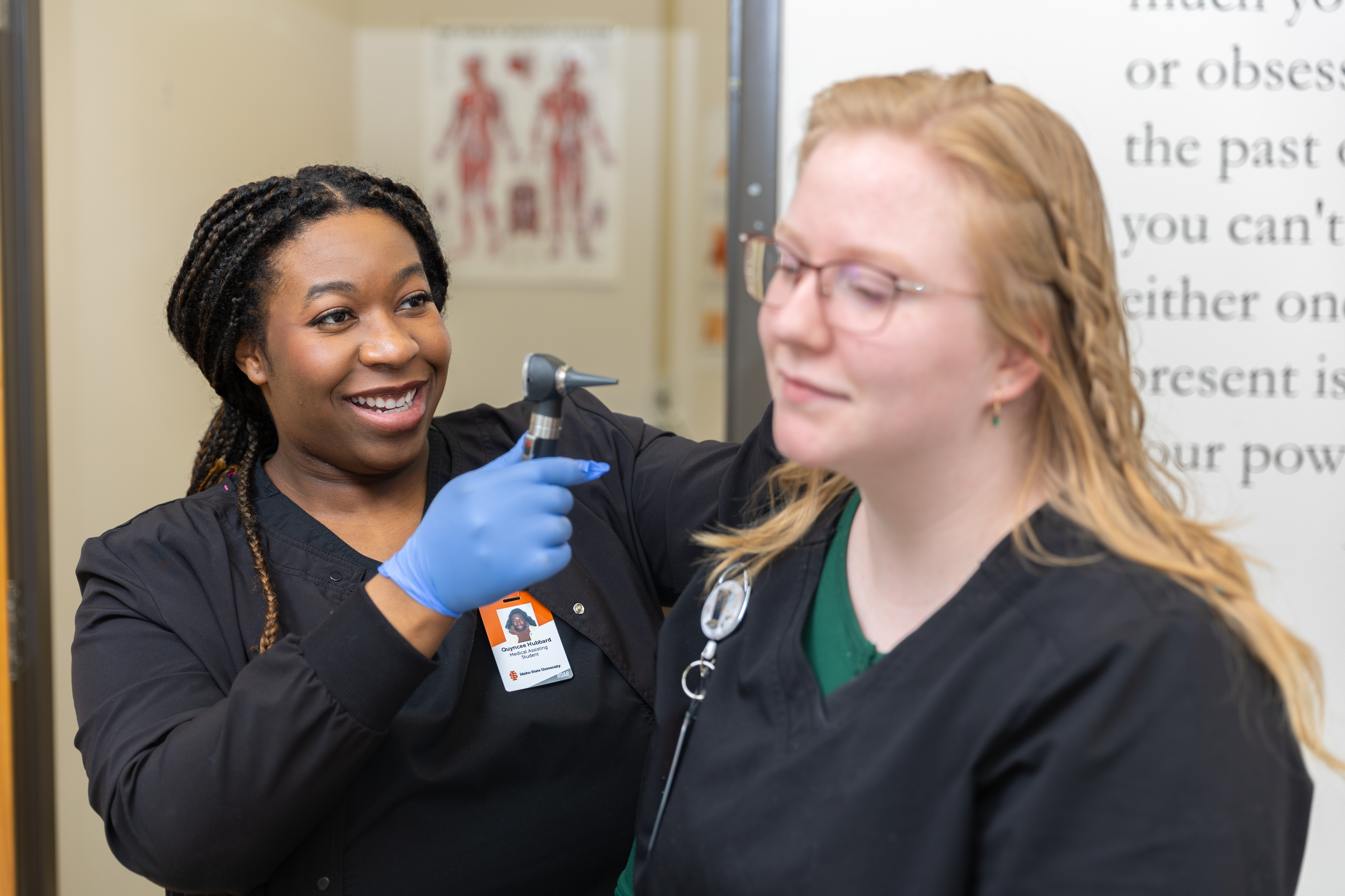 Medical Assisting students working in the clinic
