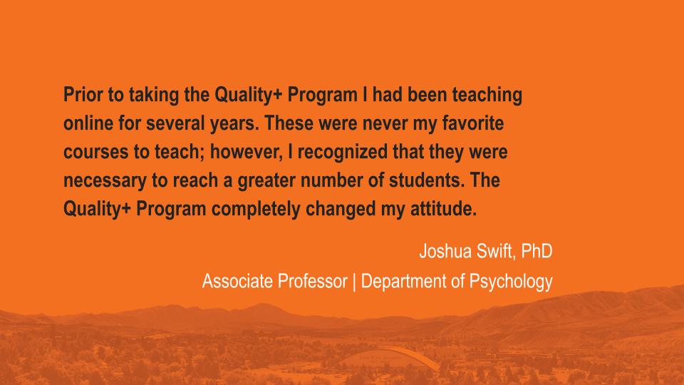 Testimony about the Quality+ program