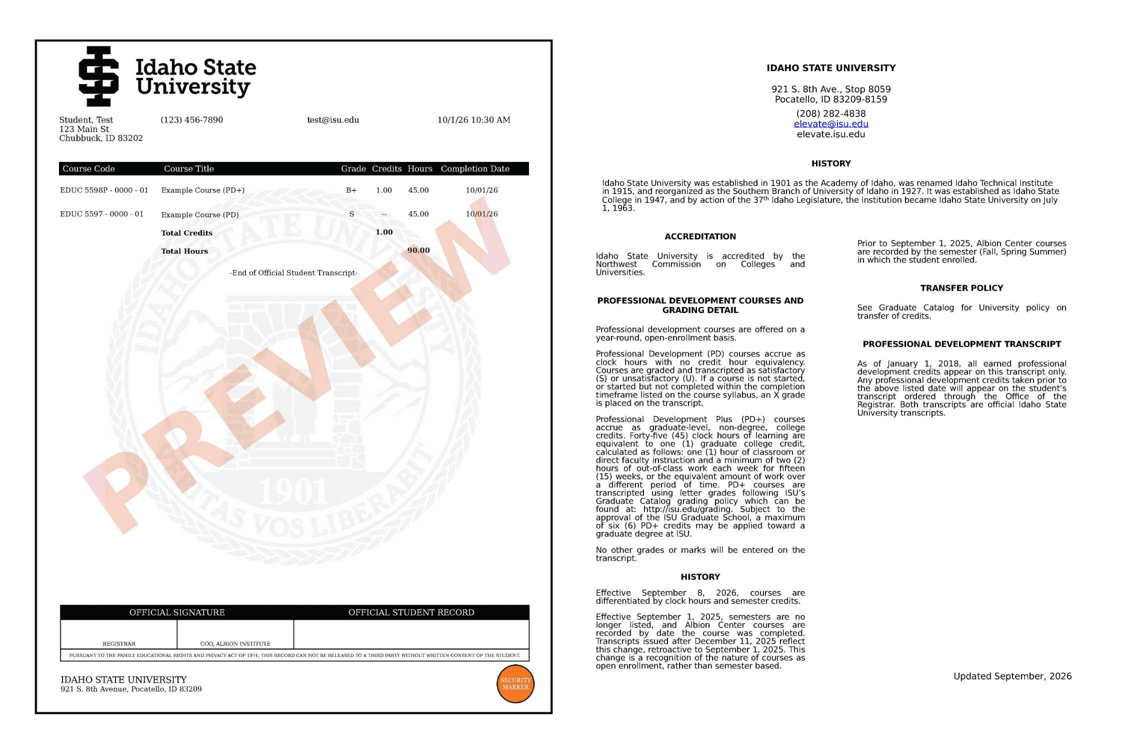 Sample transcript