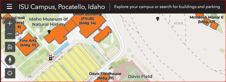 Campus Map, ISU EV Charging Stations