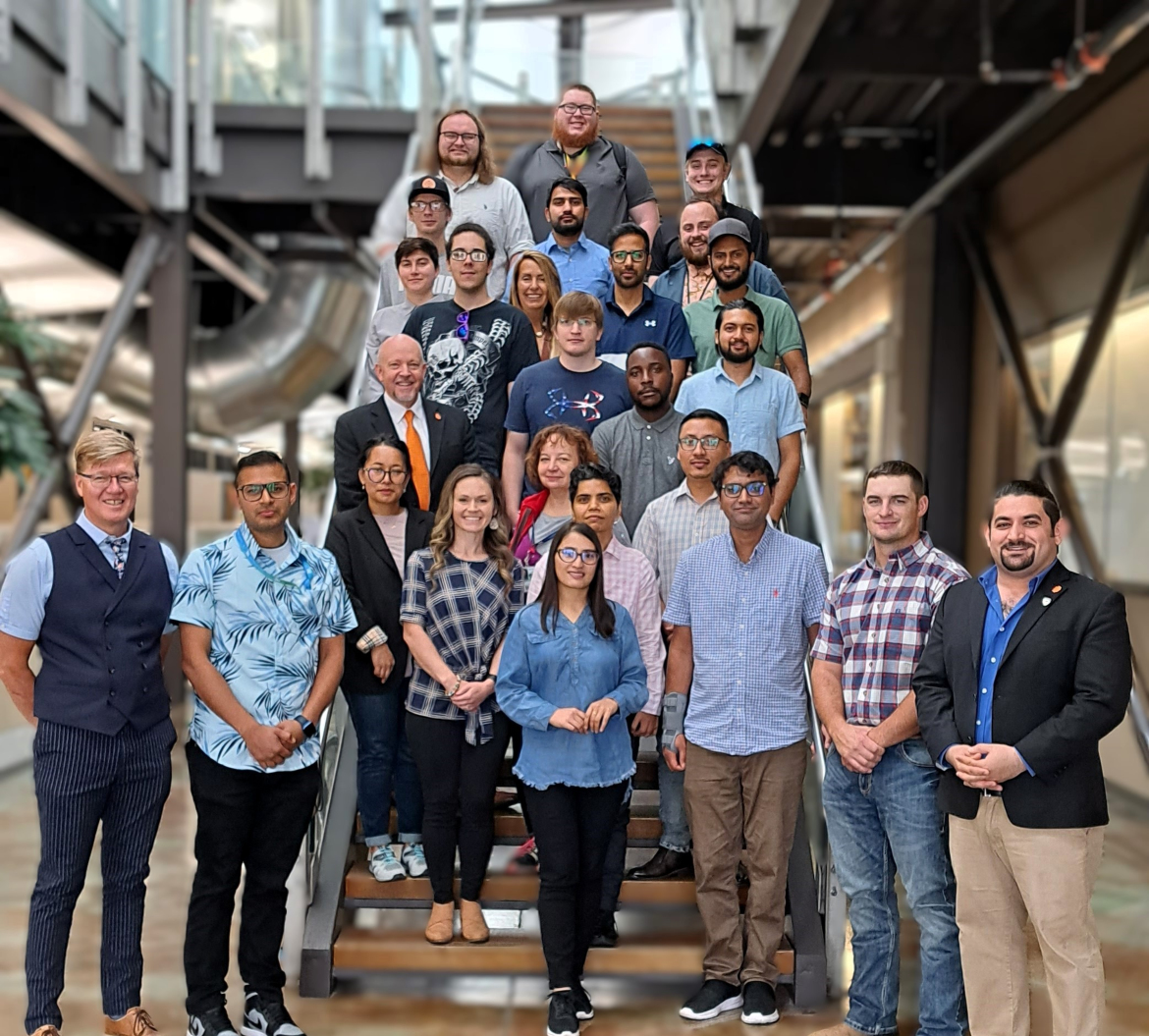 Gathering of CAES professors and students