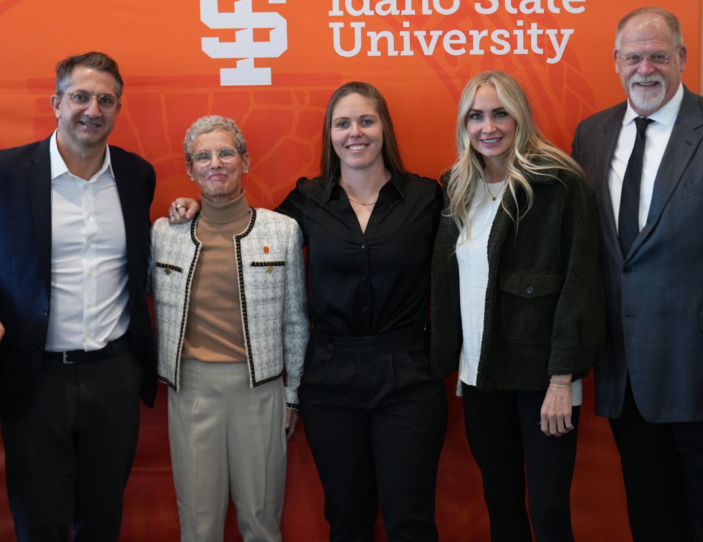 The 2025 ISU Sports Hall of Fame Inductees from L to R: George Kyvernitis, Kelly Rae, Vicky Galasso, Lindsey Reed, Dan Taylor