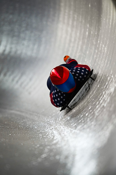 Andy Whittier in Skeleton Race