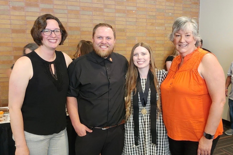 Left to Right: Anna Alexander, OTA Clinical Instructor; Kaden Stimpson, OTA Clinical Instructor; Emma Kolman; and Joanne Trammel, OTA Program Coordinator and Senior Clinical Instructor.
