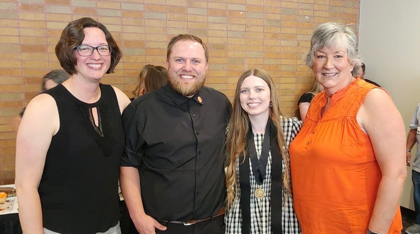 Left to Right: Anna Alexander, OTA Clinical Instructor; Kaden Stimpson, OTA Clinical Instructor; Emma Kolman; and Joanne Trammel, OTA Program Coordinator and Senior Clinical Instructor.