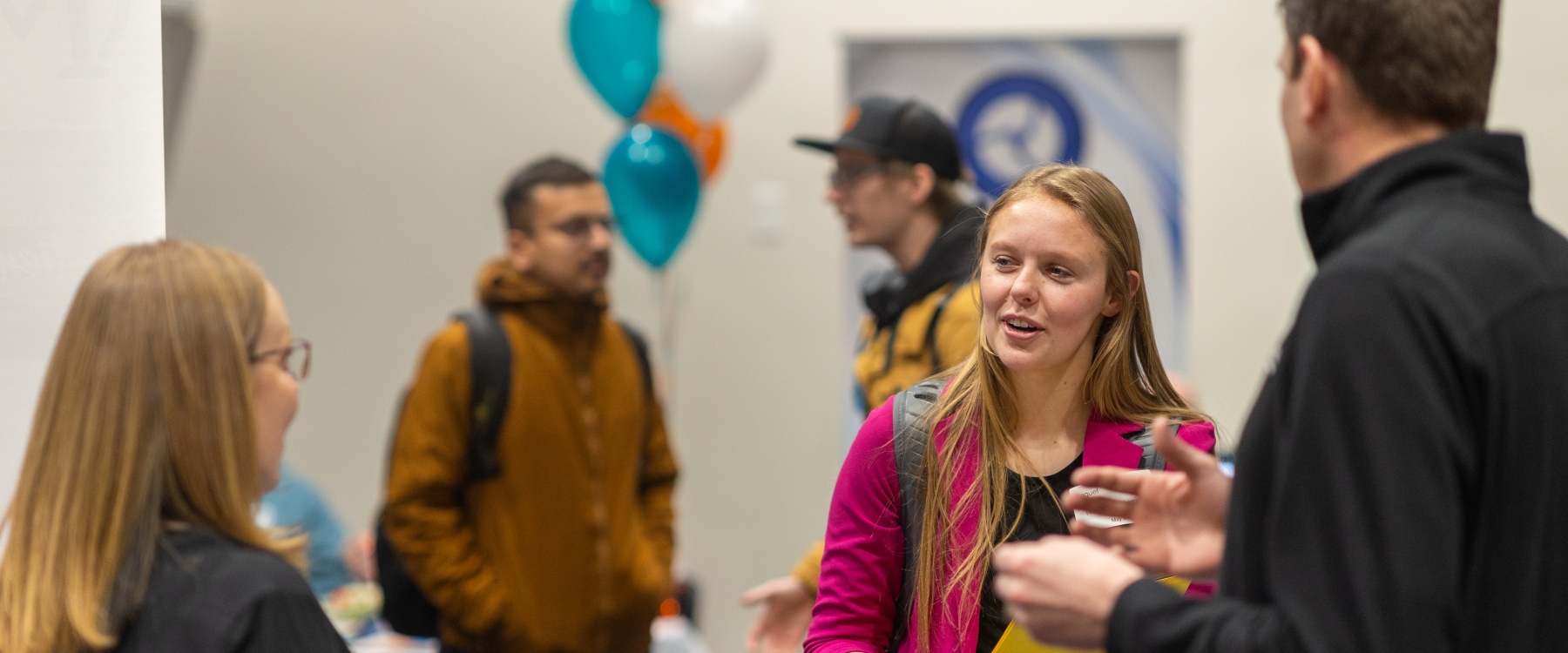 Students discussing remote work